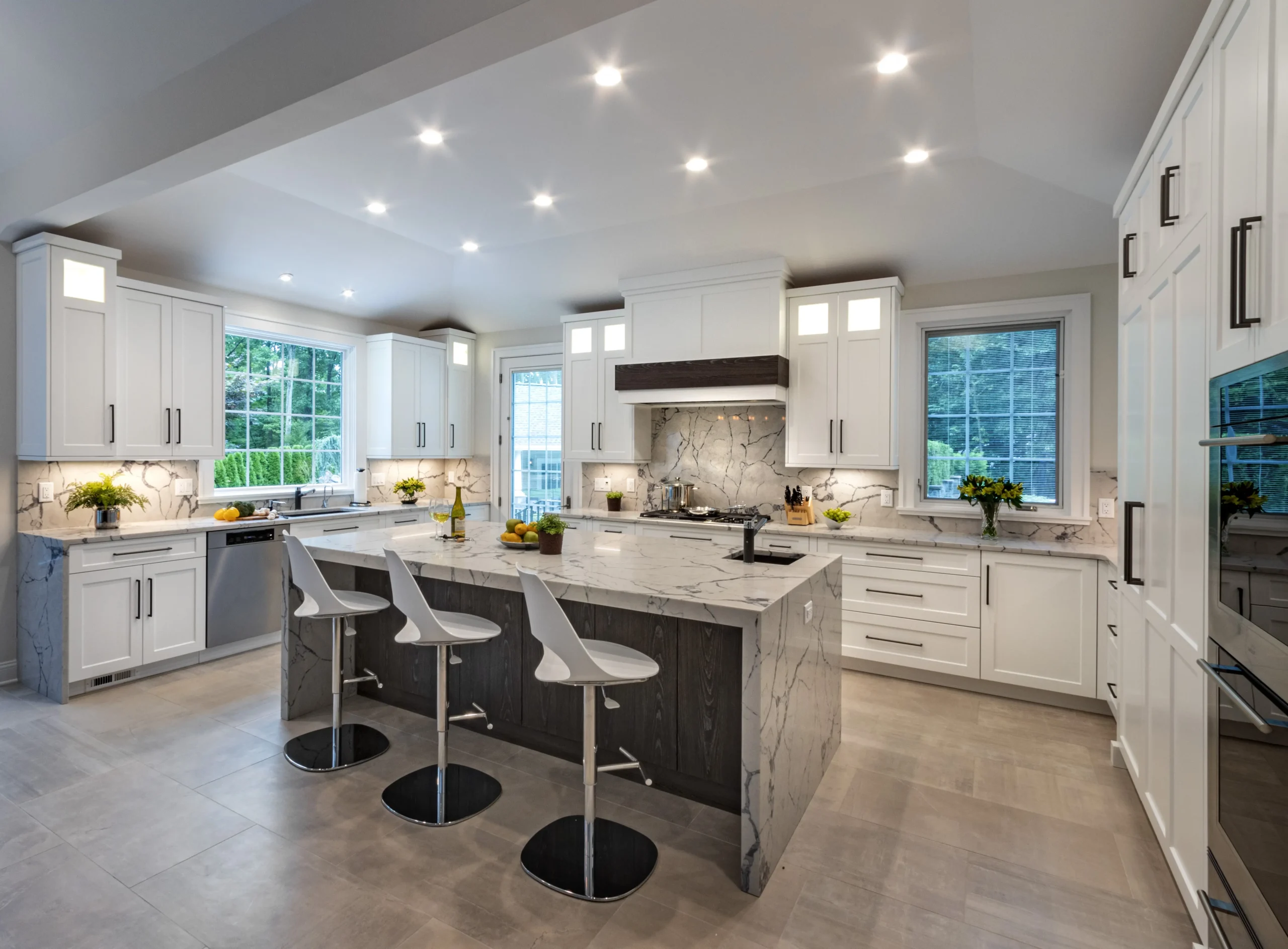 Custom kitchen material and cabinetry detail