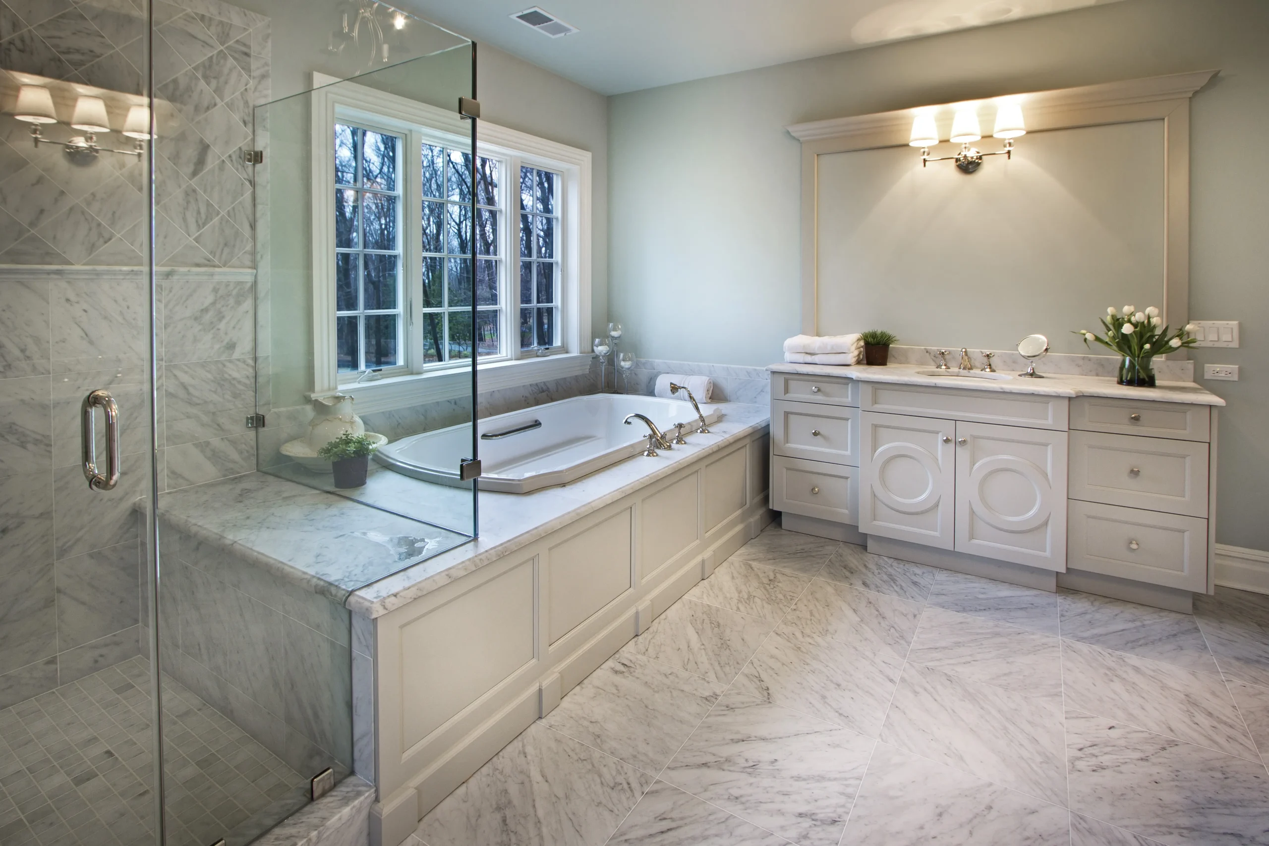 Custom bathroom shower and fixtures